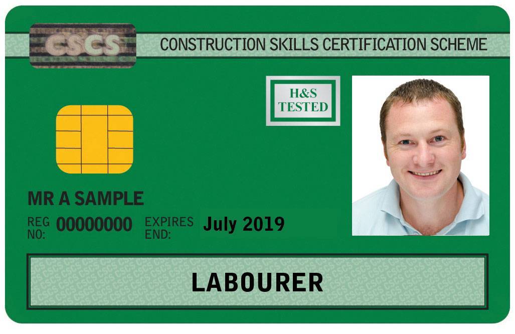 Sample CSCS labourers card