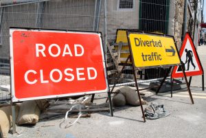 Lincoln Streetworks Training Centre - Roadworks and signs in street