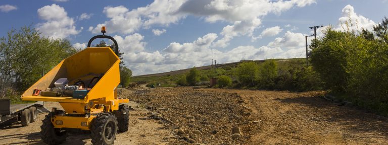 NPORS Forward Tipping Dumper on site - NPORS courses