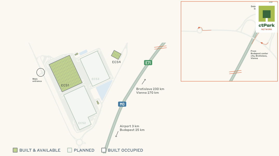 Raktárak CTPark Budapest Ecser, Budapest - raktárak bérbeadásra