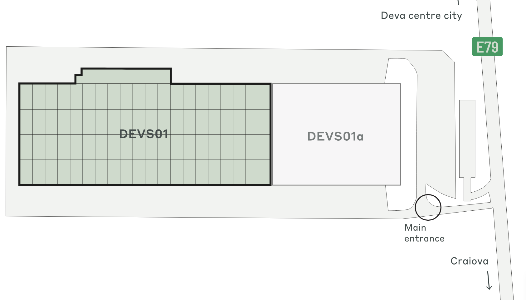 Warehouses CTPark Deva South, Timișoara - warehouses for rent. Siteplan.