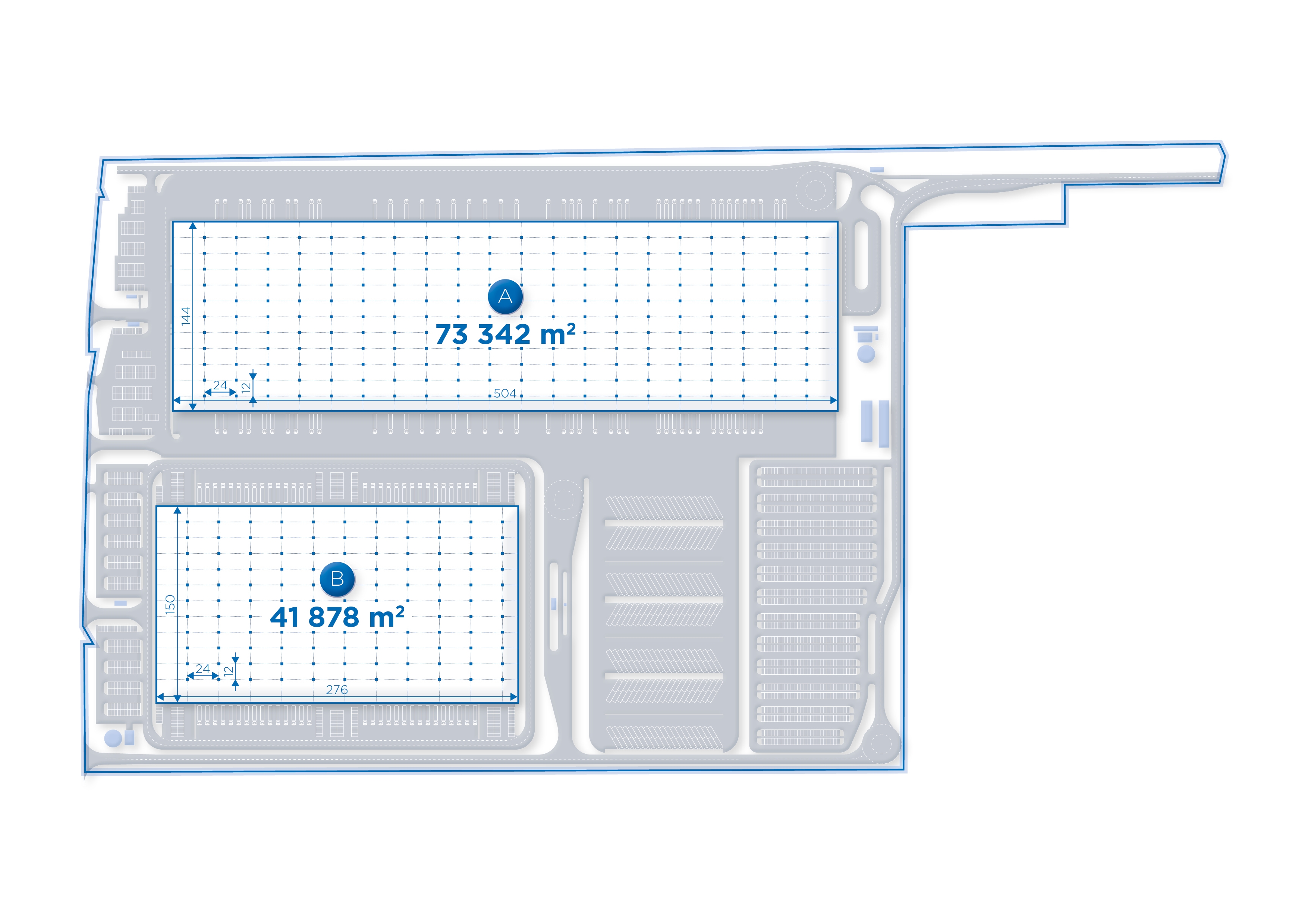 Warehouses for rent in Warehouses Hillwood Łódź Górna. Siteplan.