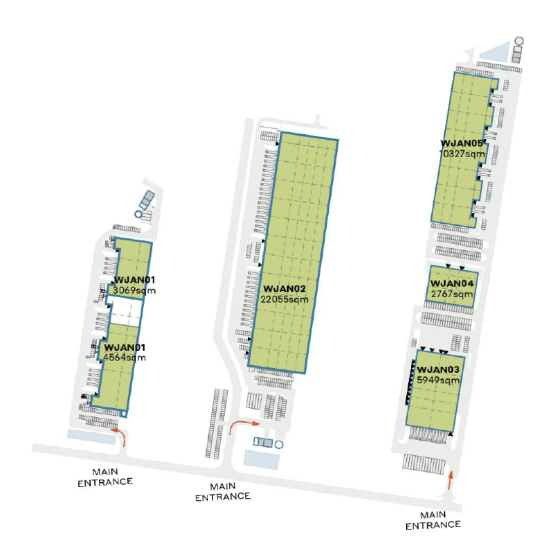 Sklady k pronájmu v Sklady CTPark Warsaw Janki. Siteplan.
