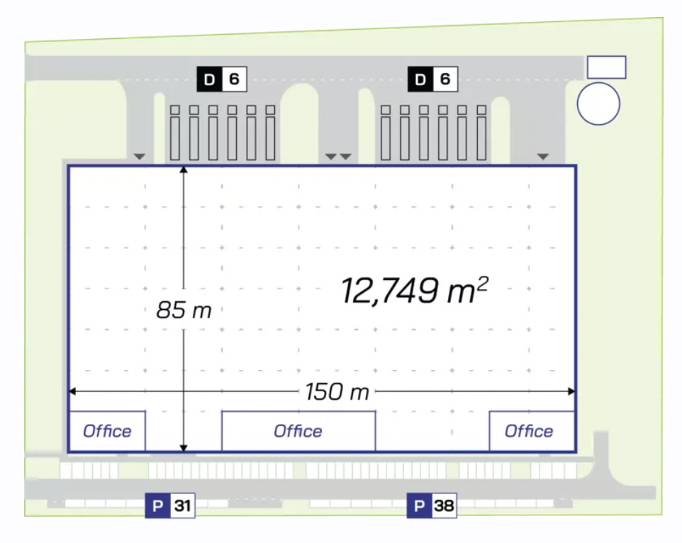 Warehouses for rent in Warehouses City Logistics Poznań II. Siteplan.