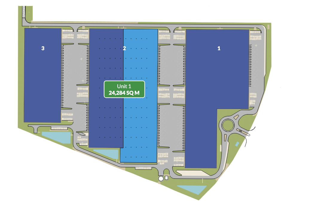 Depozite de închiriat în Depozite GLP Łódź III Logistics Centre. Siteplan.
