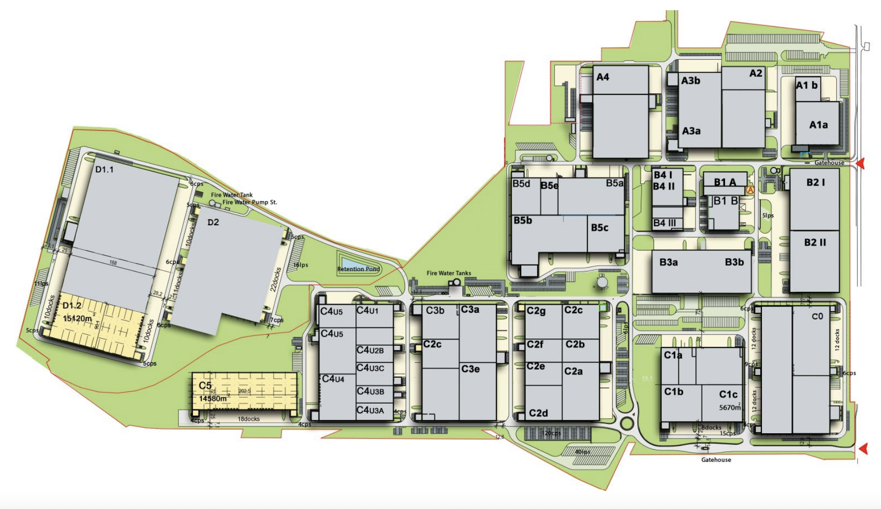 Magazyny do wynajęcia w Magazyny MLP Pruszków II. Siteplan.