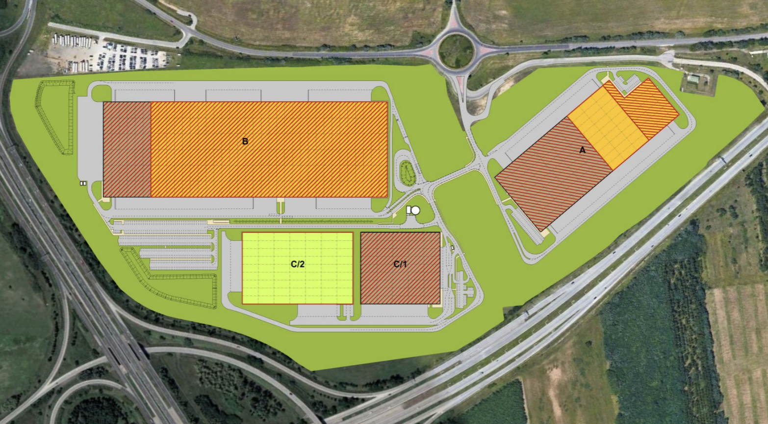 Warehouses for rent in Warehouses VGP Budapest Aerozone. Siteplan.