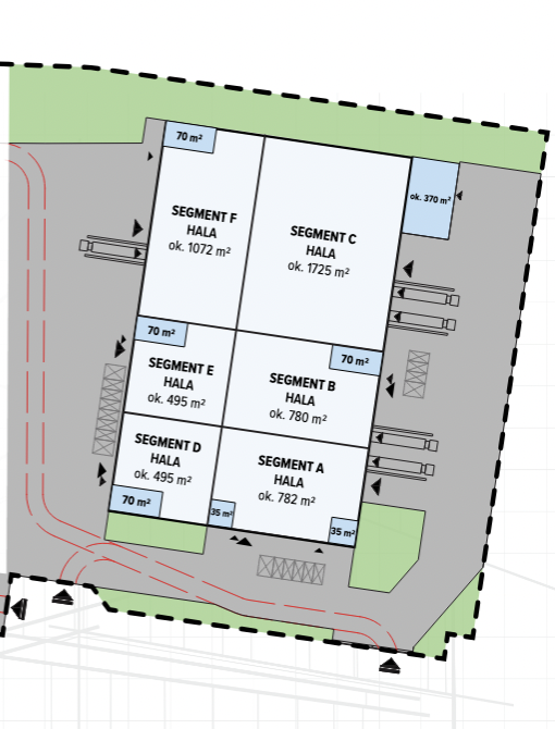 Magazyny do wynajęcia w Magazyny Jakon Tarnowo Podgórne. Siteplan.