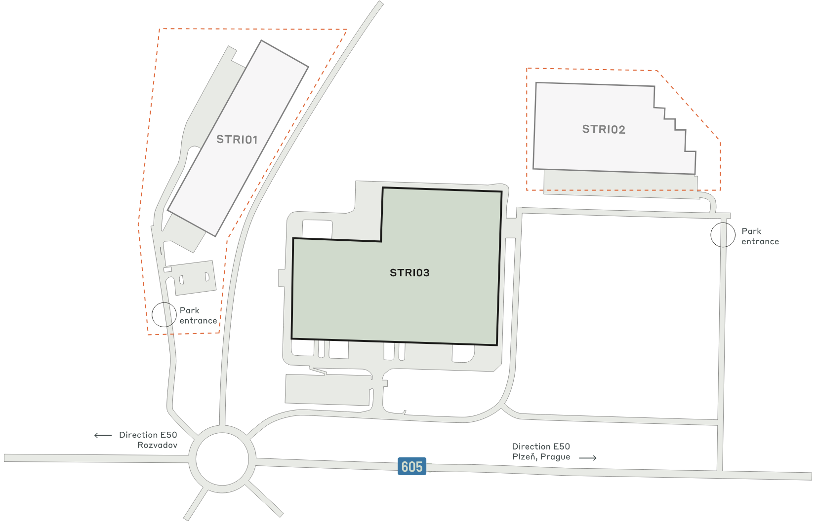 Warehouses for rent in Warehouses CTPark Stříbro. Siteplan.