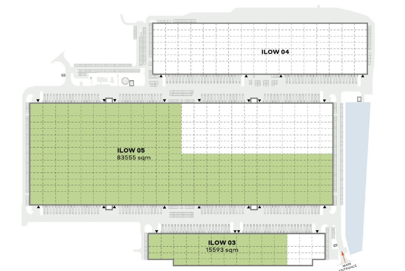 Warehouses for rent in Warehouses CTPark Iłowa. Siteplan.