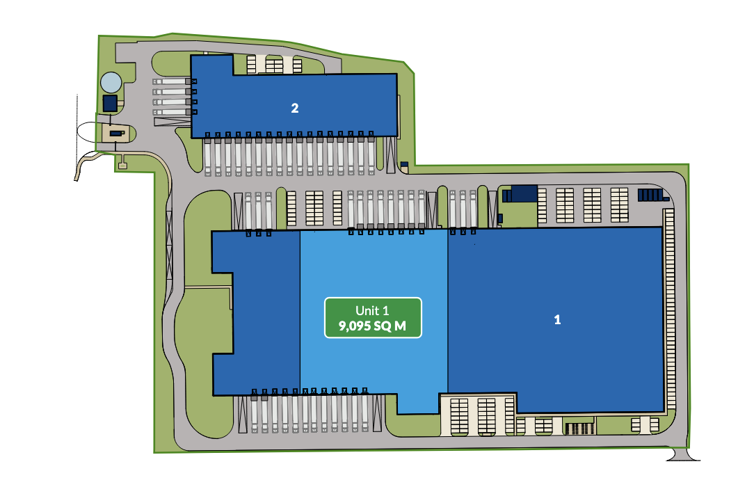 Magazyny do wynajęcia w Magazyny GLP Łódź West II. Siteplan.