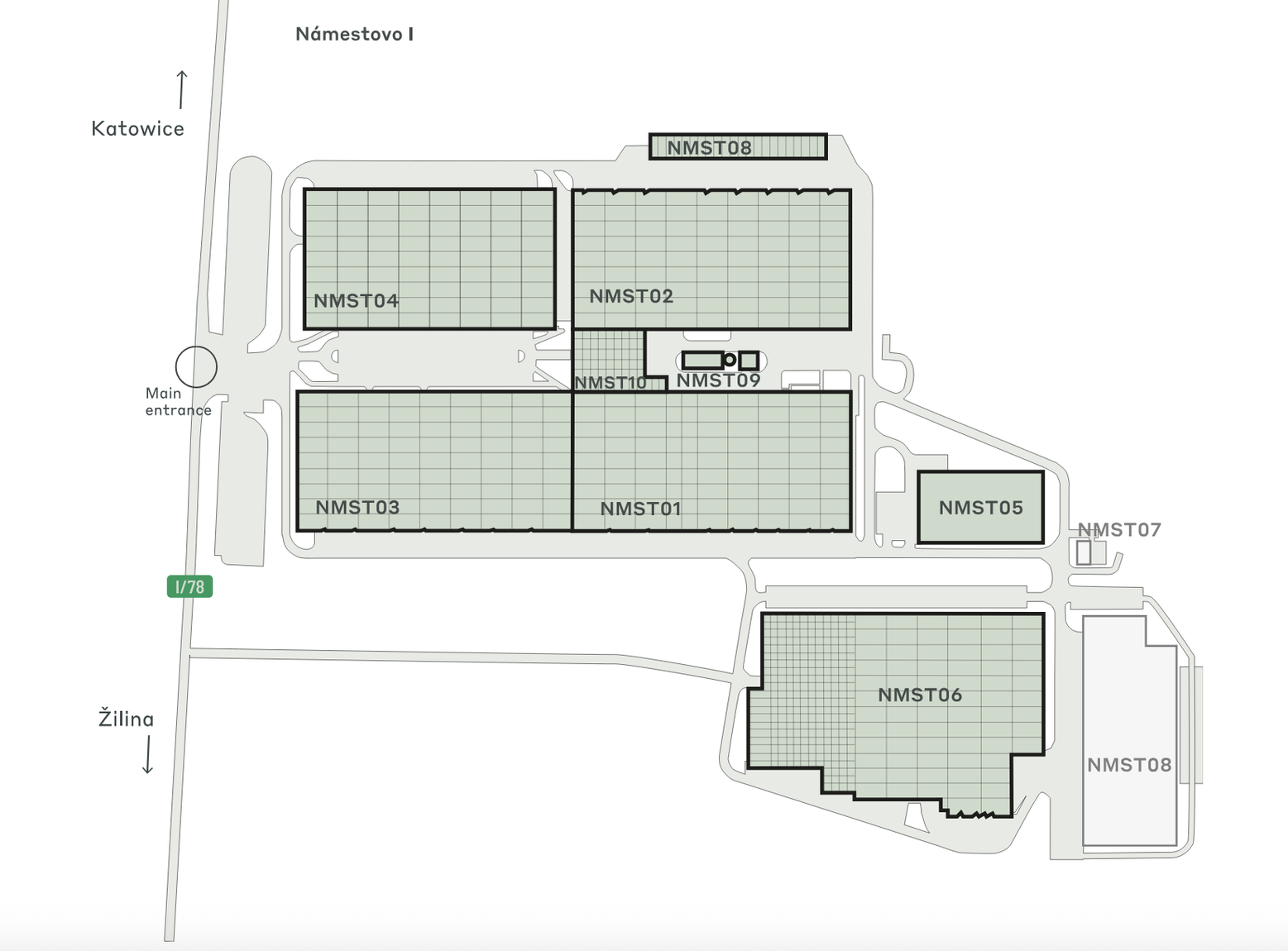 Warehouses for rent in Warehouses CTPark Námestovo. Siteplan.
