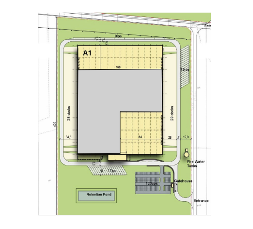 Magazyny do wynajęcia w Magazyny MLP Teresin. Siteplan.
