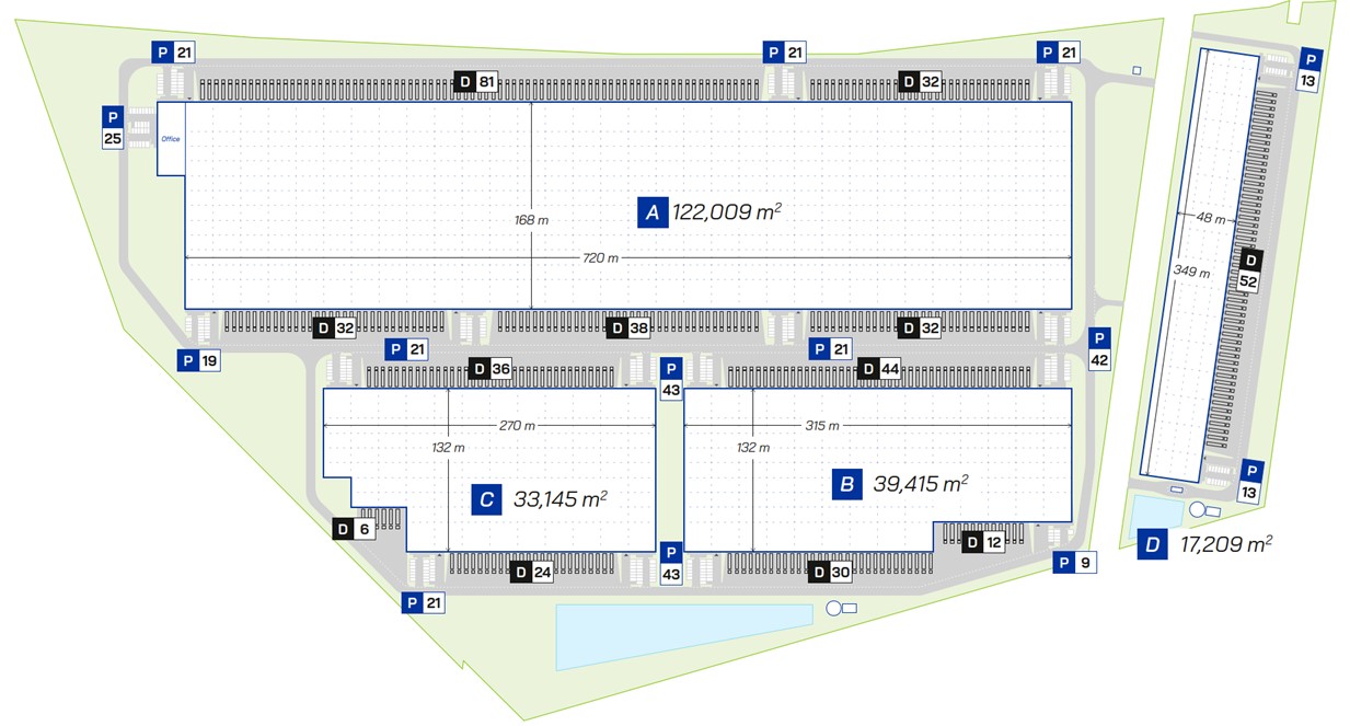 Magazyny Panattoni Park Słubice, Polska Zachodnia - magazyny do wynajęcia. Siteplan.