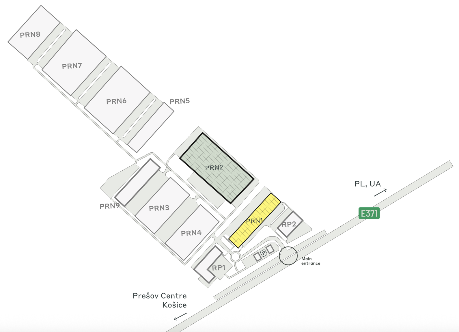Warehouses for rent in Warehouses CTPark Prešov North. Siteplan.