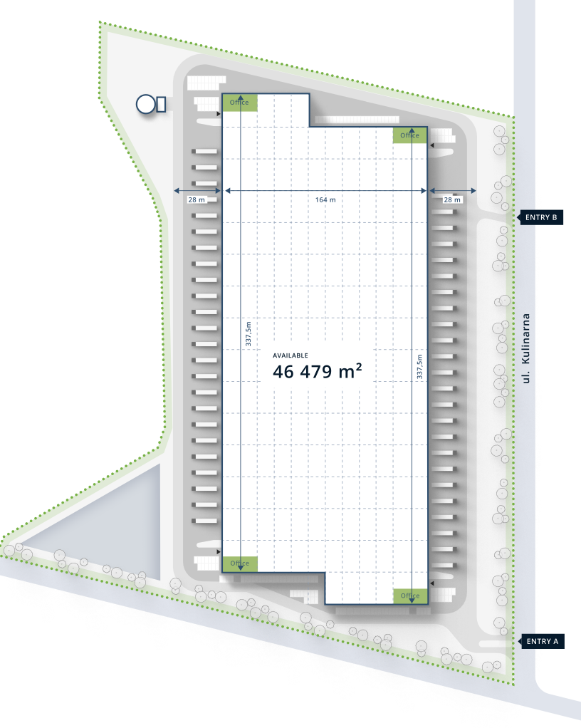 Warehouses GARBE Park Wiskitki, Warszawa - warehouses for rent. Siteplan.