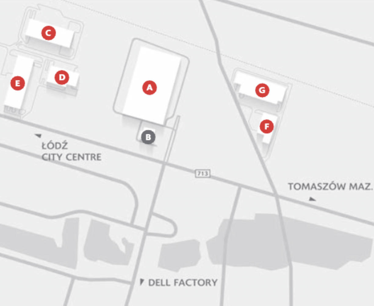 Magazyny SEGRO Logistics Park Łódź, Polska Centralna - magazyny do wynajęcia. Plan zagospodarowania.