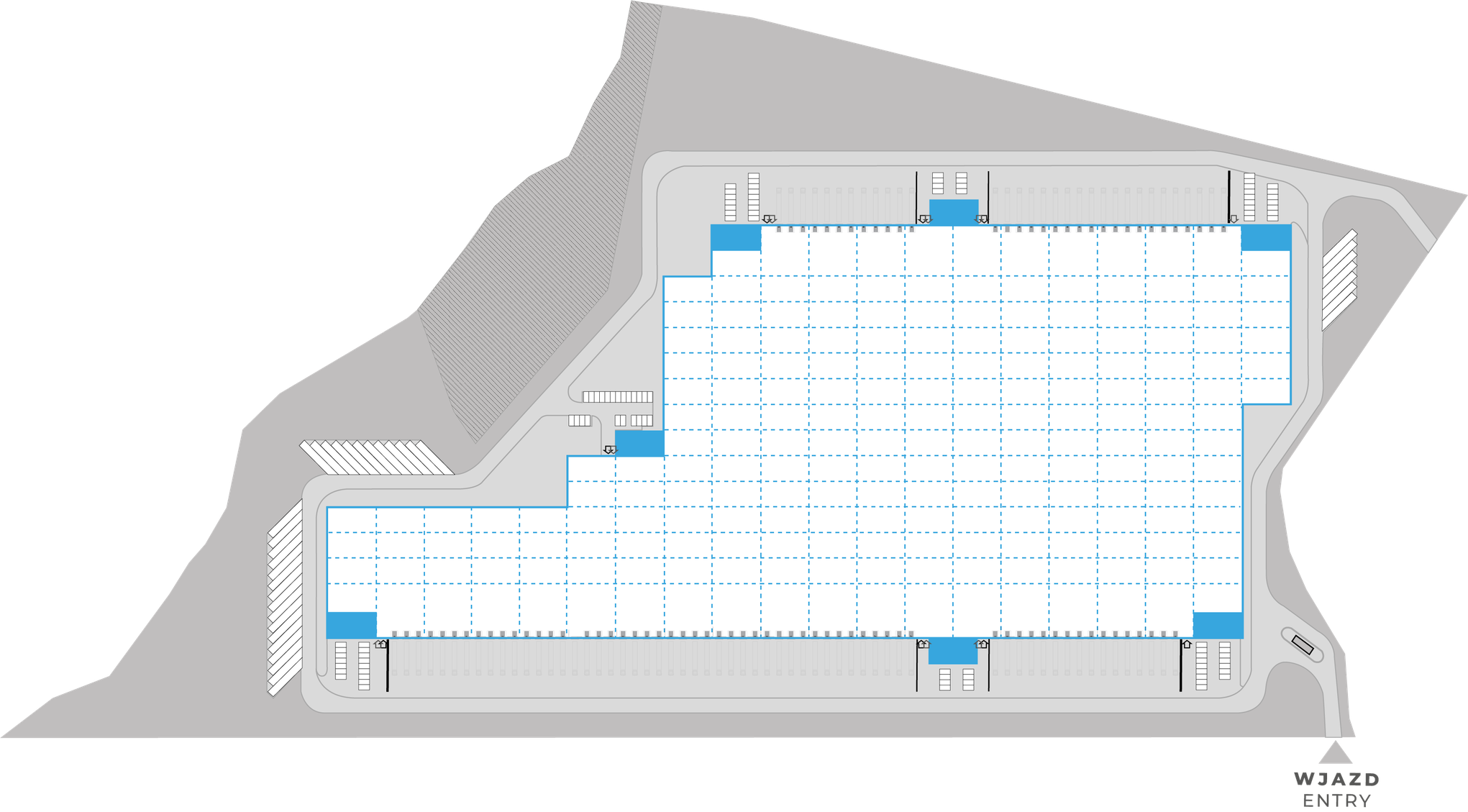 Sklady na prenájom v Sklady LCube Wrocław East II. Siteplan.