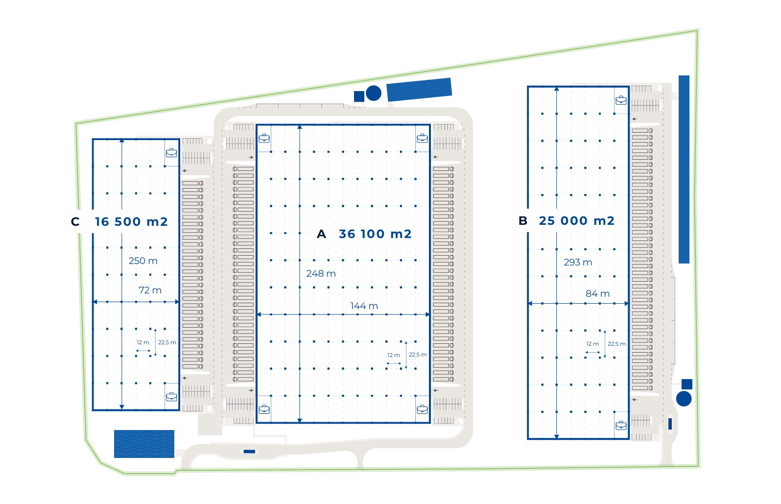 Magazyny Hillwood Dąbrowa Górnicza, Górny Śląsk - magazyny do wynajęcia. Siteplan.