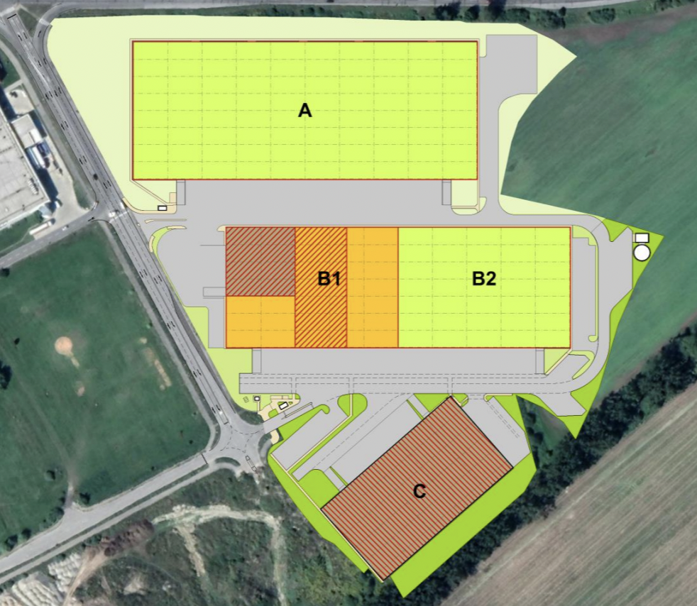Warehouses for rent in Warehouses VGP Park Zvolen. Siteplan.