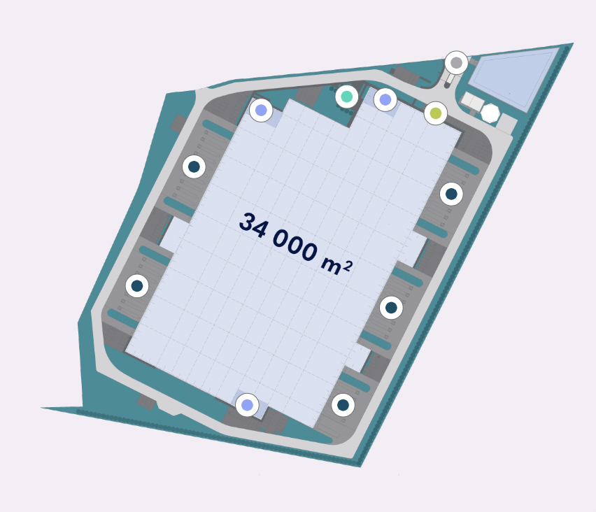 Depozite de închiriat în Depozite WESTSIDE Szczecin NEO. Siteplan.