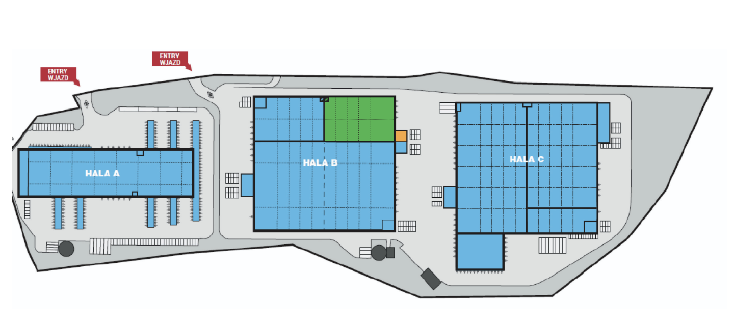Depozite de închiriat în Depozite Park Gdańsk II. Siteplan.