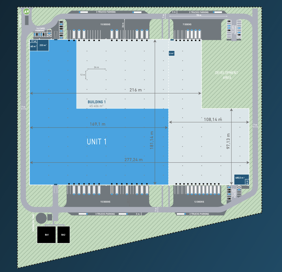 Warehouses Logicor Poznań IV, Poznań - warehouses for rent. Siteplan.