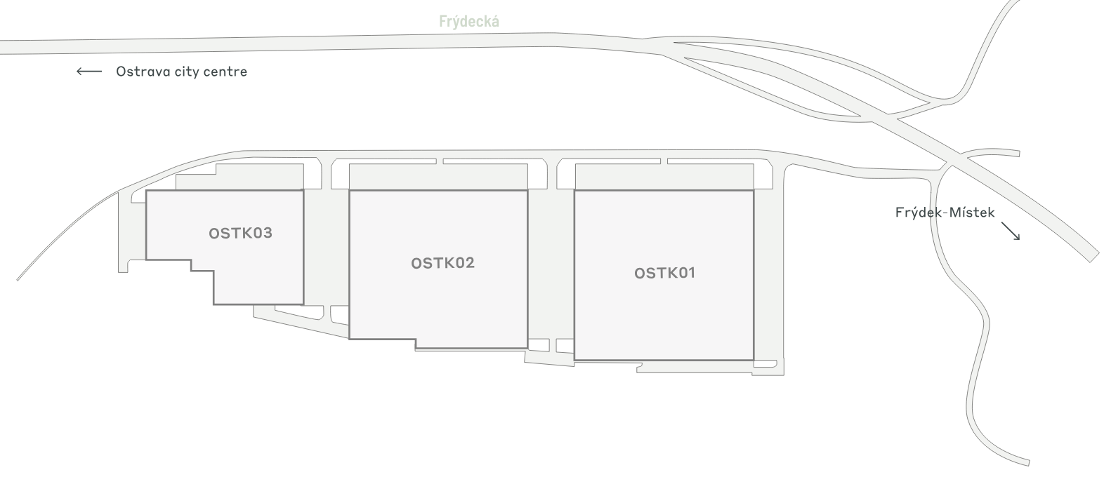 Magazyny do wynajęcia w Magazyny CTPark Ostrava Kunčičky. Siteplan.