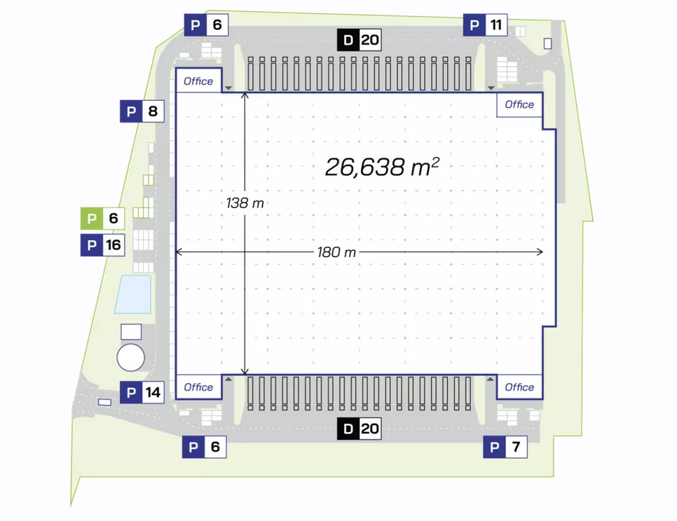 Magazyny do wynajęcia w Magazyny City Logistics Łódź VI. Siteplan.