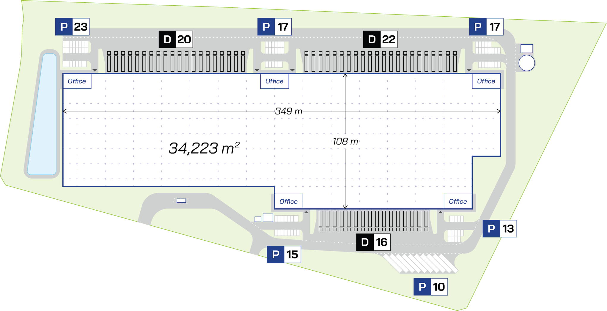 Magazyny Panattoni Park Kraków West V, Kraków - magazyny do wynajęcia. Siteplan.