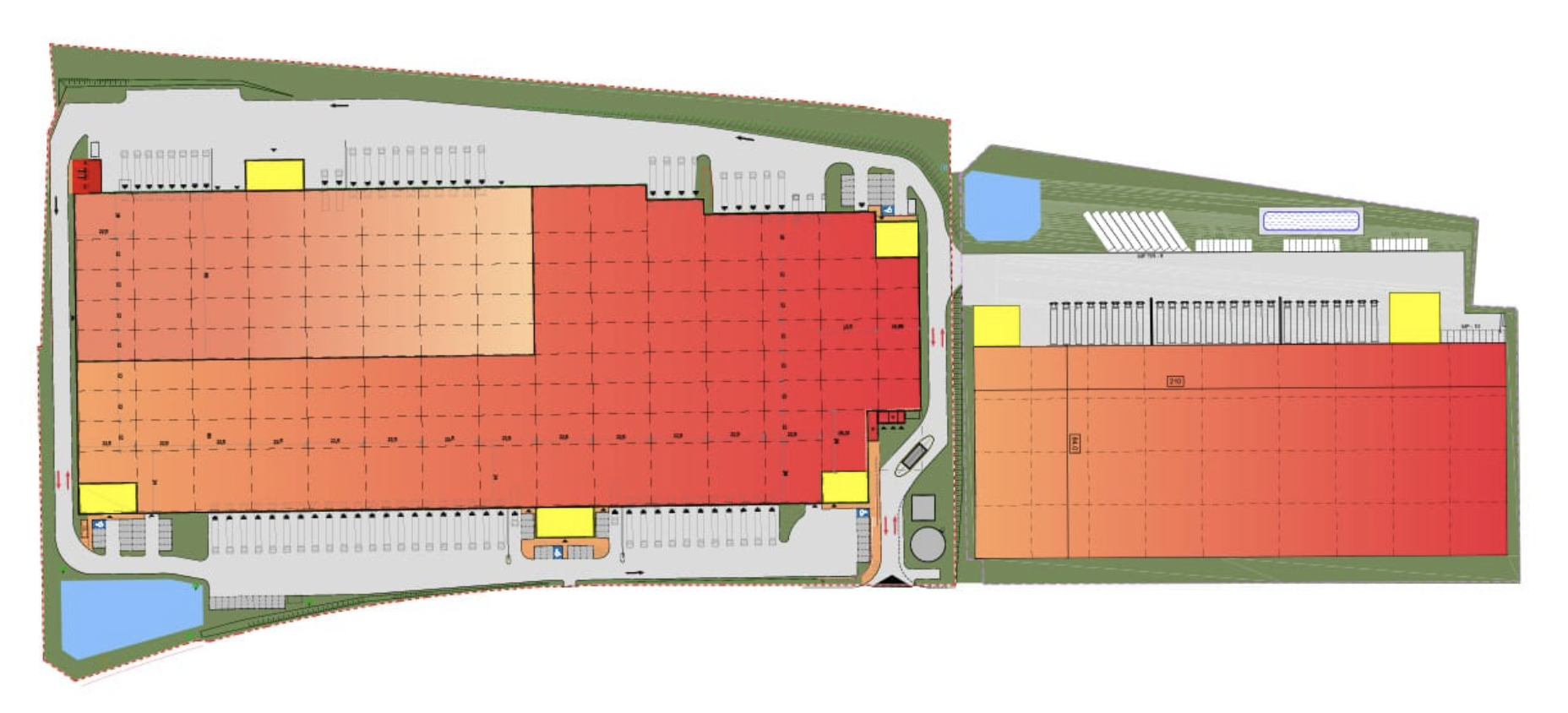 Warehouses QUANTUM Gliwice, Górny Śląsk - warehouses for rent. Siteplan.
