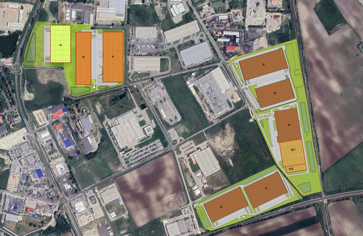 Magazyny do wynajęcia w Magazyny VGP Park Kecskemét. Siteplan.