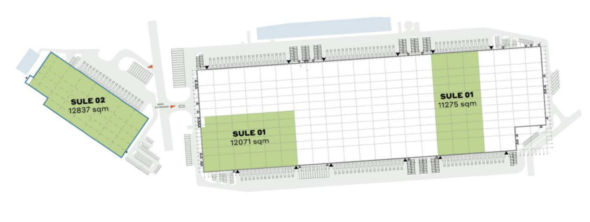 Magazyny do wynajęcia w Magazyny CTPark Sulechów. Siteplan.