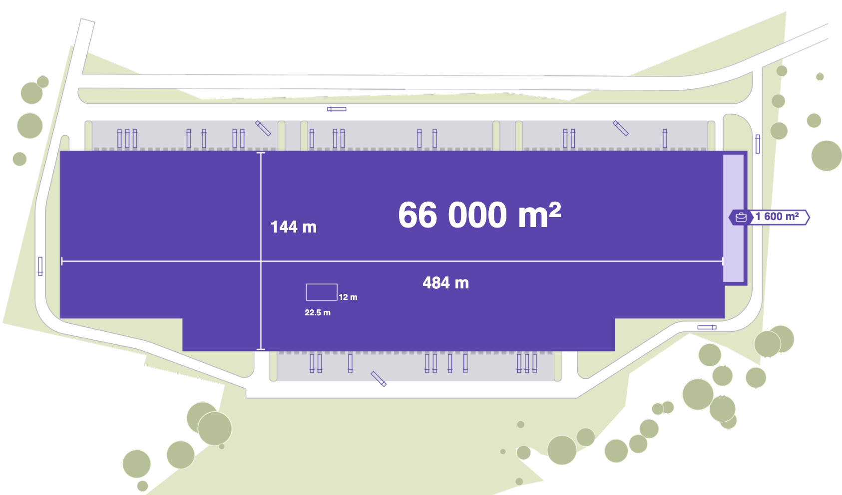 Warehouses QTH Park Sosnowiec, Górny Śląsk - warehouses for rent. Siteplan.