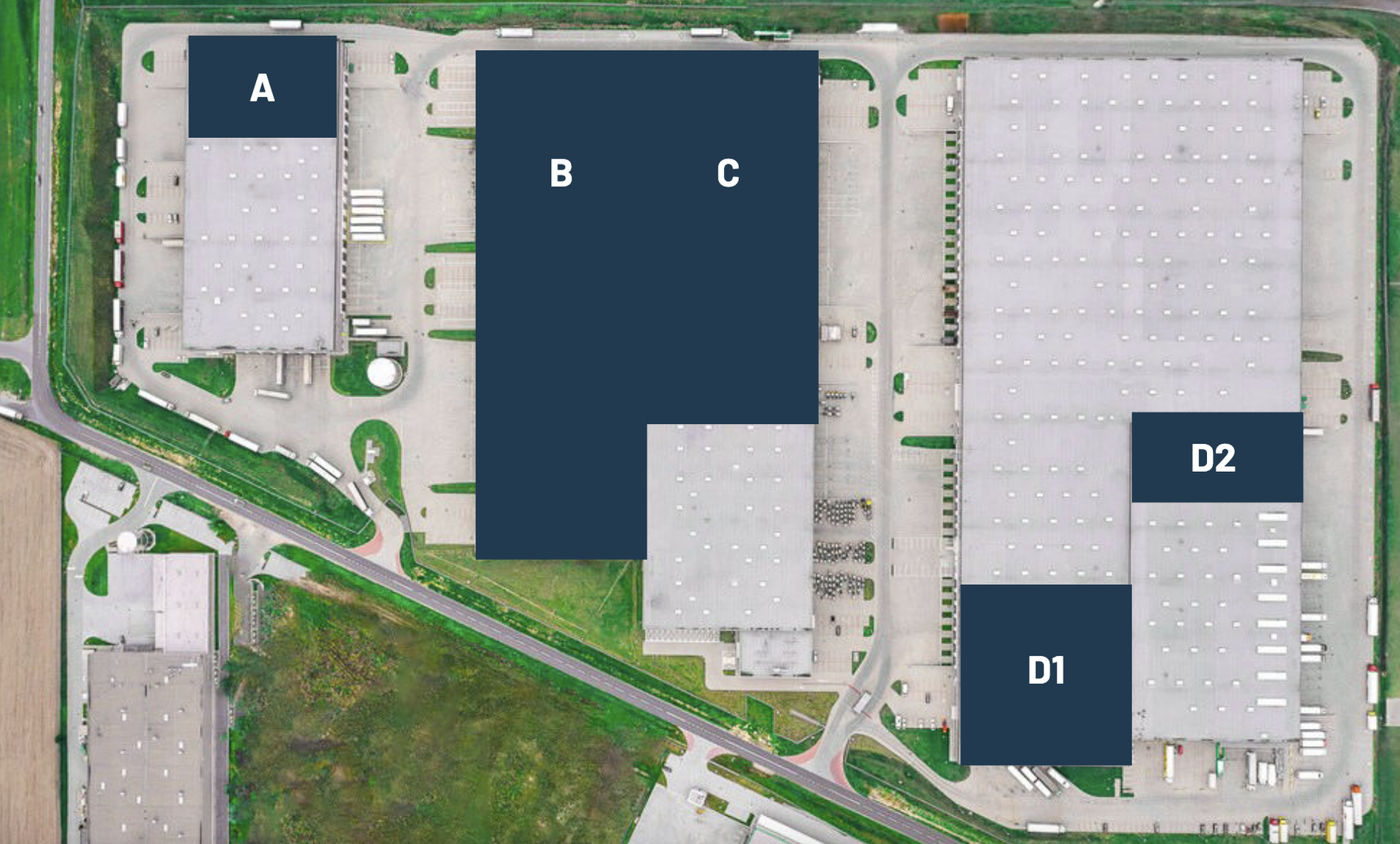Warehouses BGO Park Poznań, Poznań - warehouses for rent. Siteplan.