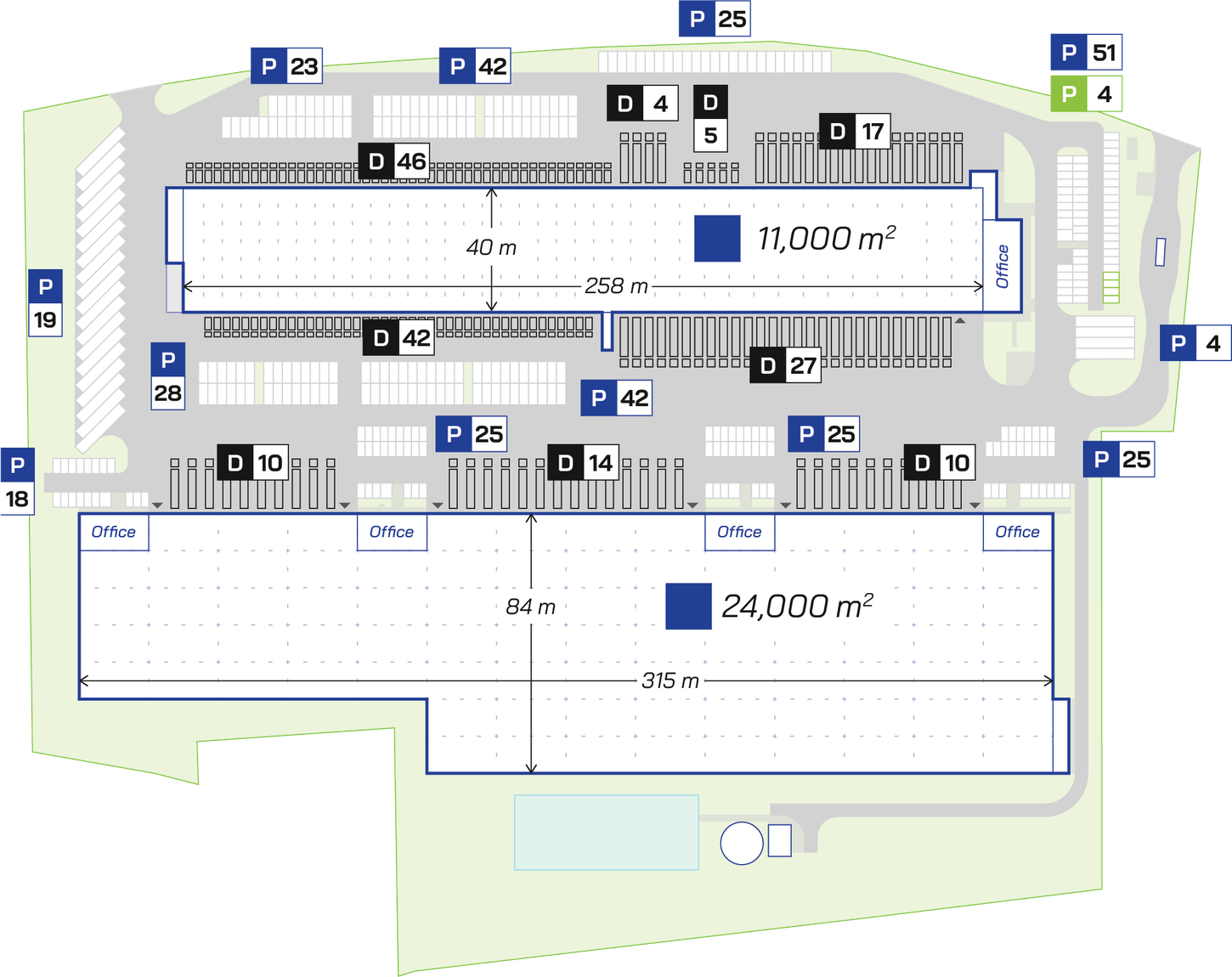 Warehouses City Logistics Kraków Airport III, Kraków - warehouses for rent. Siteplan.