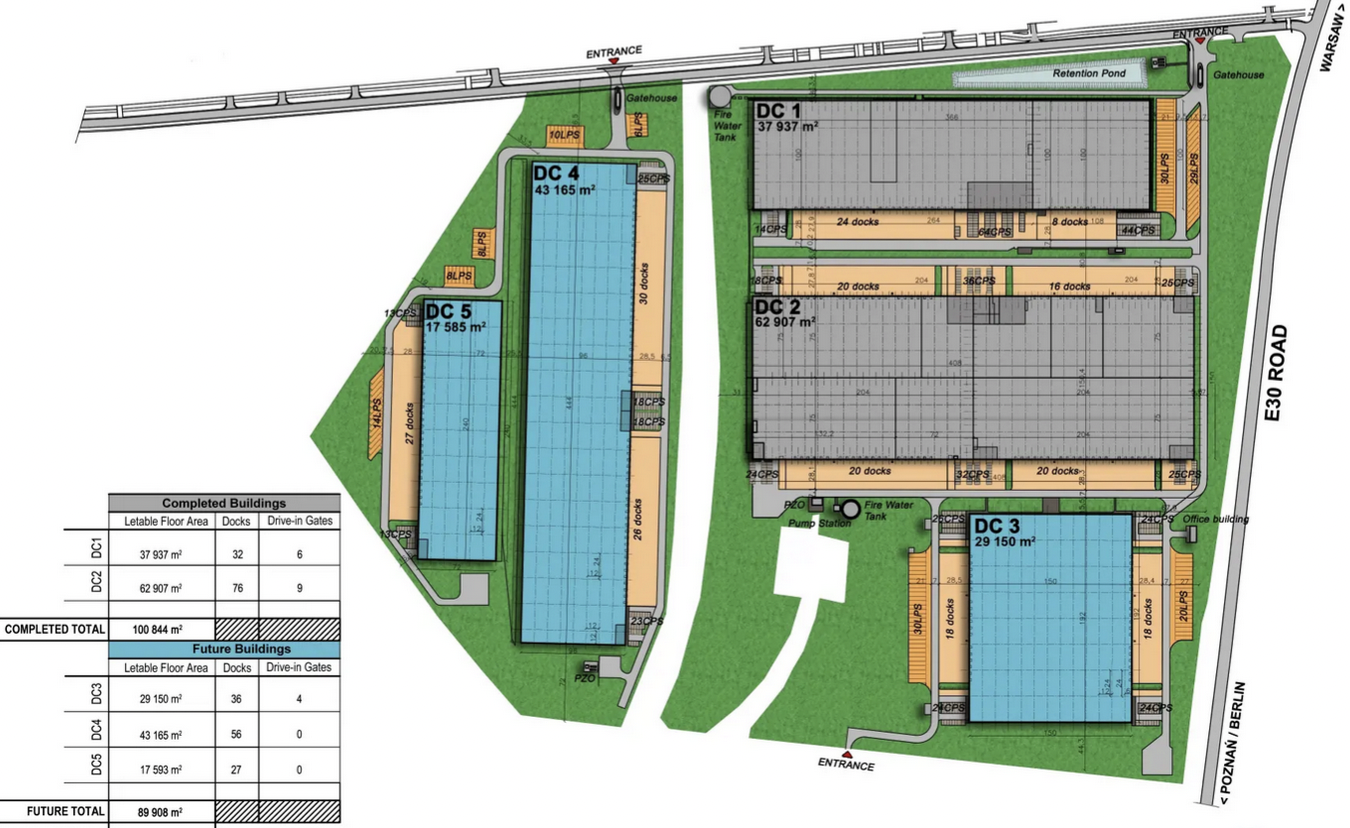 Magazyny Burstone Sochaczew Park, Warszawa - magazyny do wynajęcia. Siteplan.