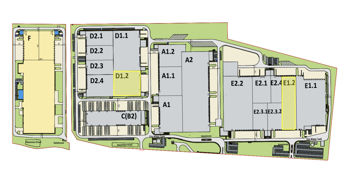 Magazyny do wynajęcia w Magazyny MLP Poznań West. Siteplan.