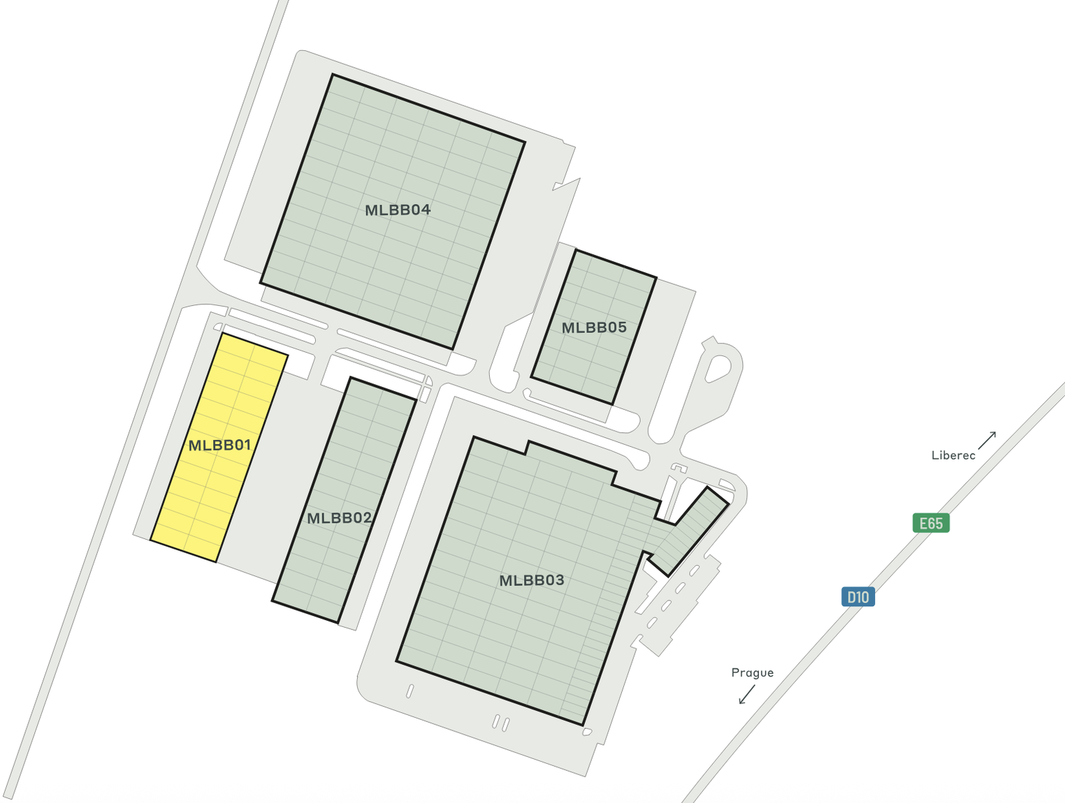 Magazyny do wynajęcia w Magazyny CTPark Mladá Boleslav. Siteplan.