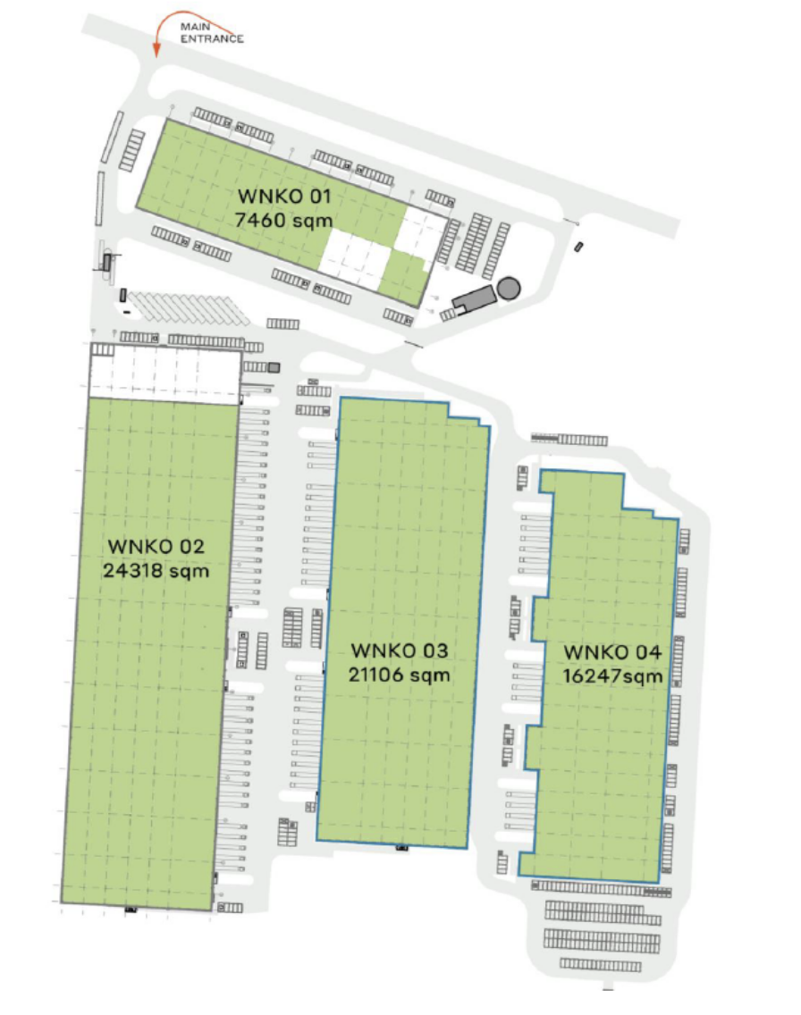 Magazyny do wynajęcia w Magazyny CTPark Warsaw Nowy Konik. Siteplan.