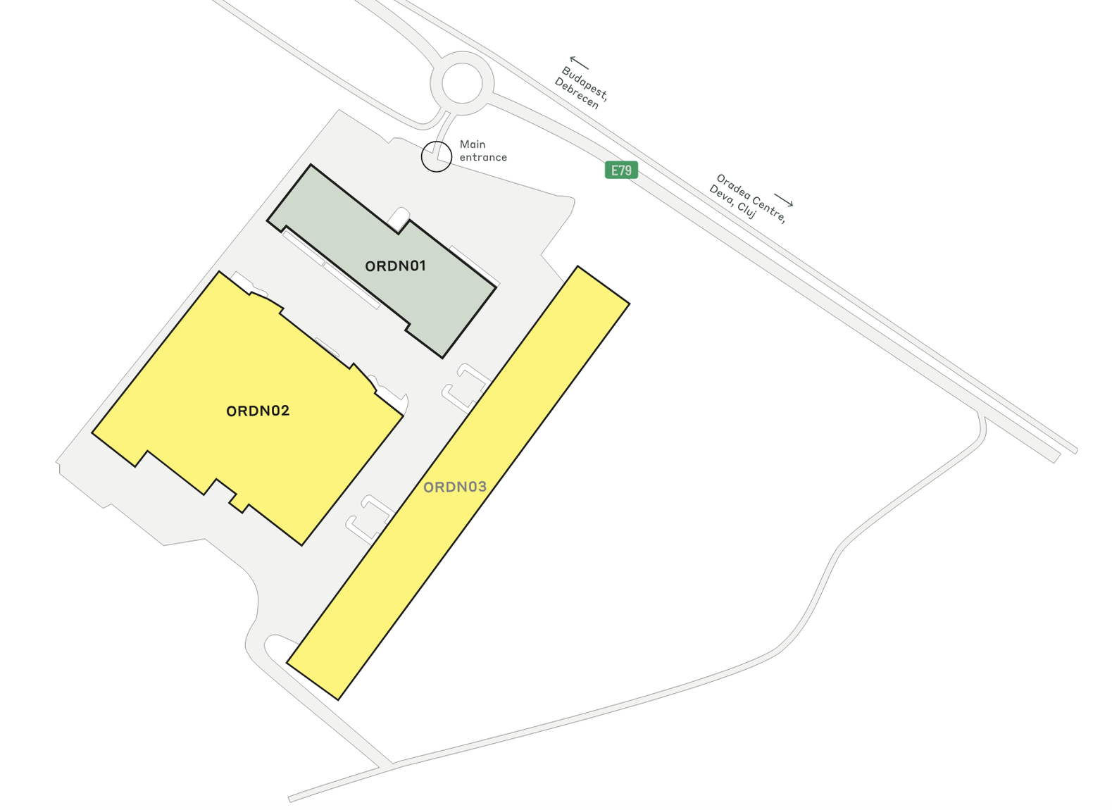Depozite CTPark Oradea North, Arad - depozite de închiriat. Siteplan.