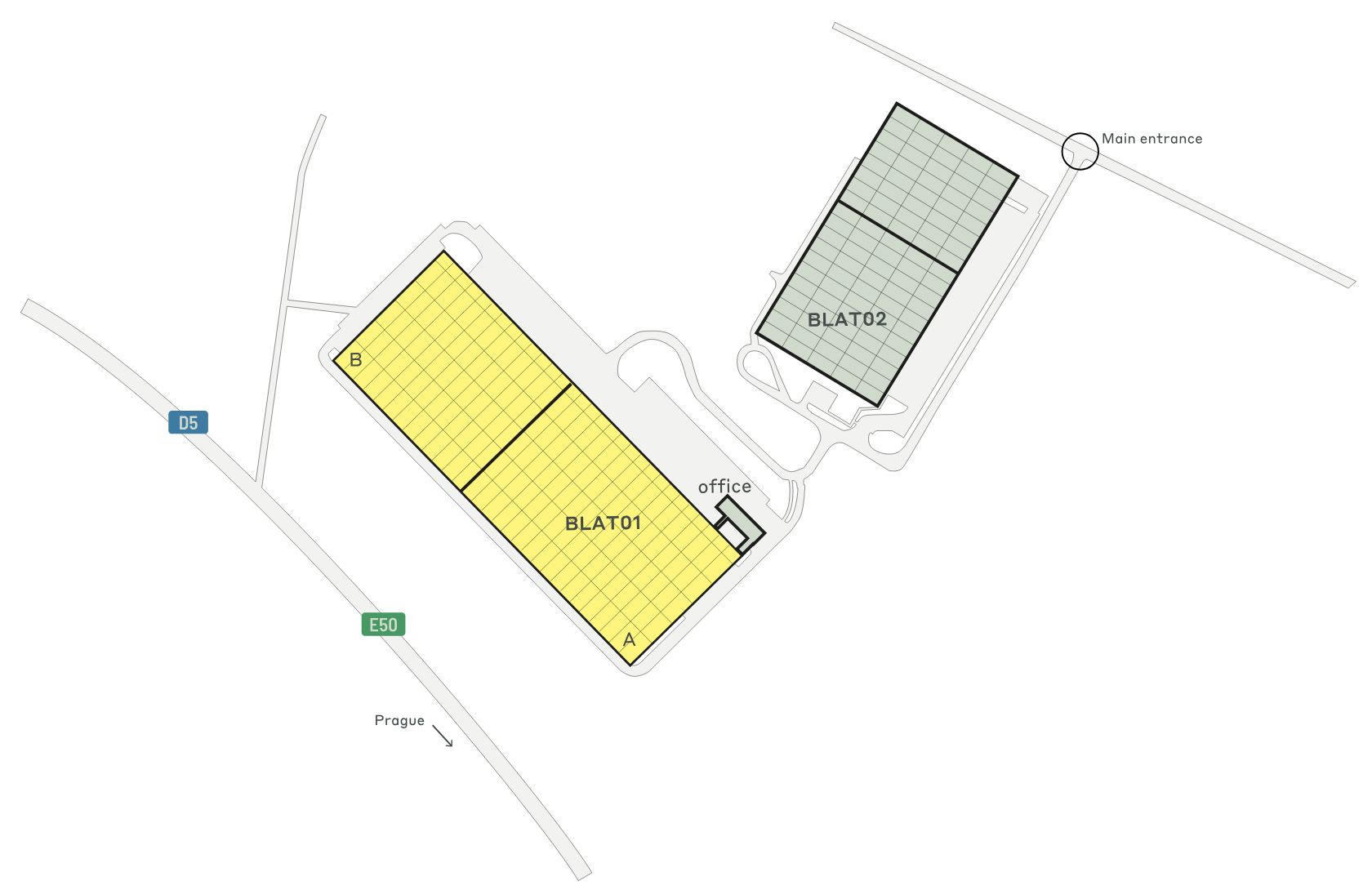 Warehouses for rent in Warehouses CTPark Blatnice. Siteplan.