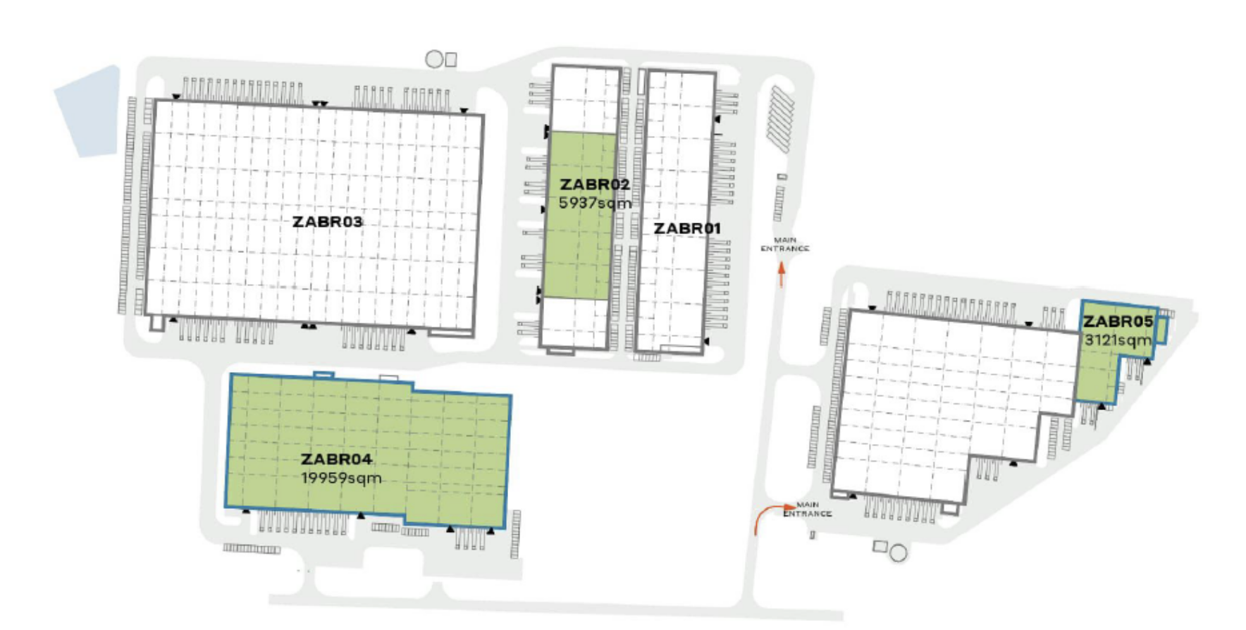 Magazyny do wynajęcia w Magazyny CTPark Zabrze. Siteplan.
