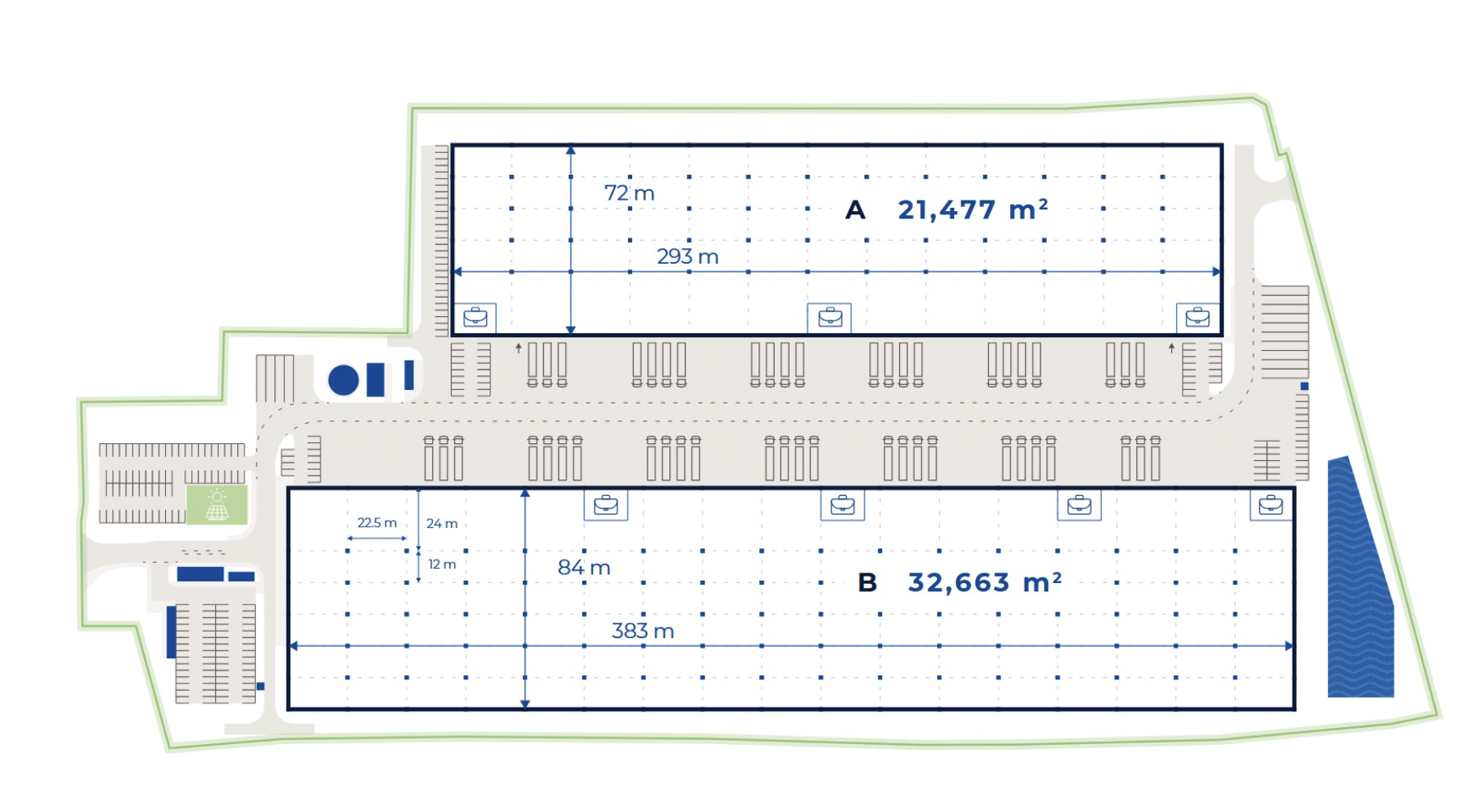 Warehouses for rent in Warehouses Hillwood Bytom. Siteplan.