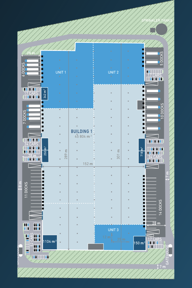 Kiadó raktárak Raktárak Logicor Poznań I. Siteplan.