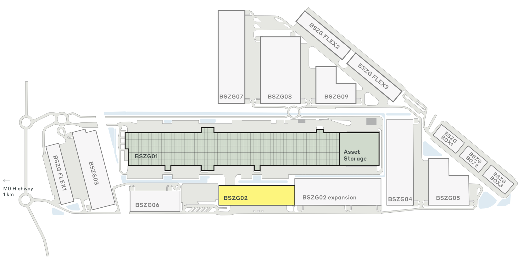 Sklady na prenájom v Sklady CTPark Budapest Szigetszentmiklós. Siteplan.
