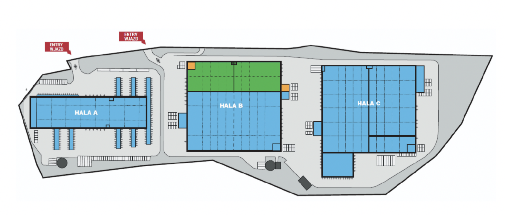 Kiadó raktárak Raktárak 7R Park Gdańsk II. Siteplan.