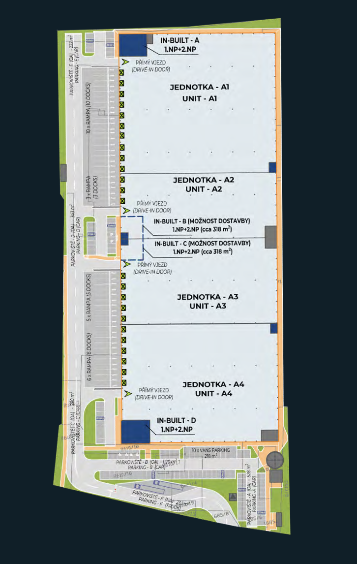 Sklady Logicor Prague–Průmyslová, Praha - sklady k pronájmu. Siteplan.
