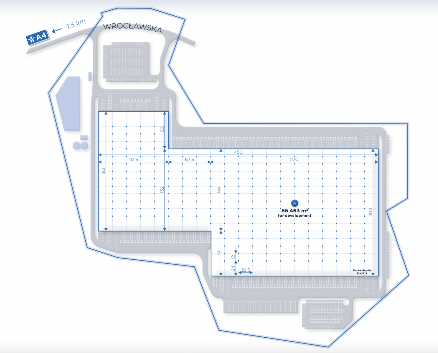 Warehouses for rent in Warehouses Hillwood Wrocław Wschód III. Siteplan.