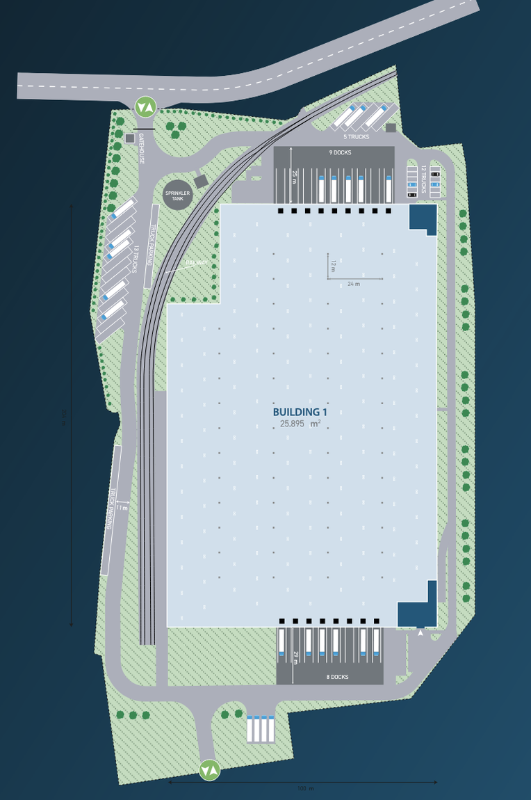 Warehouses for rent in Warehouses Logicor Wrocław I. Siteplan.